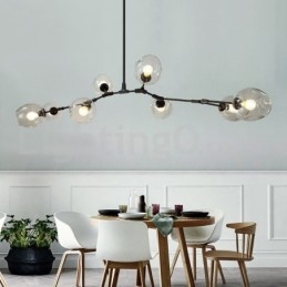 Lustre en verre Magic Bean moderne et nordique Lustre moléculaire