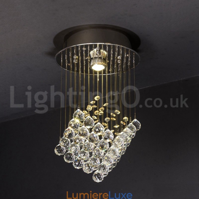Plafonnier suspendu moderne en cristal K9, 1 lumière, luminaire d'intérieur