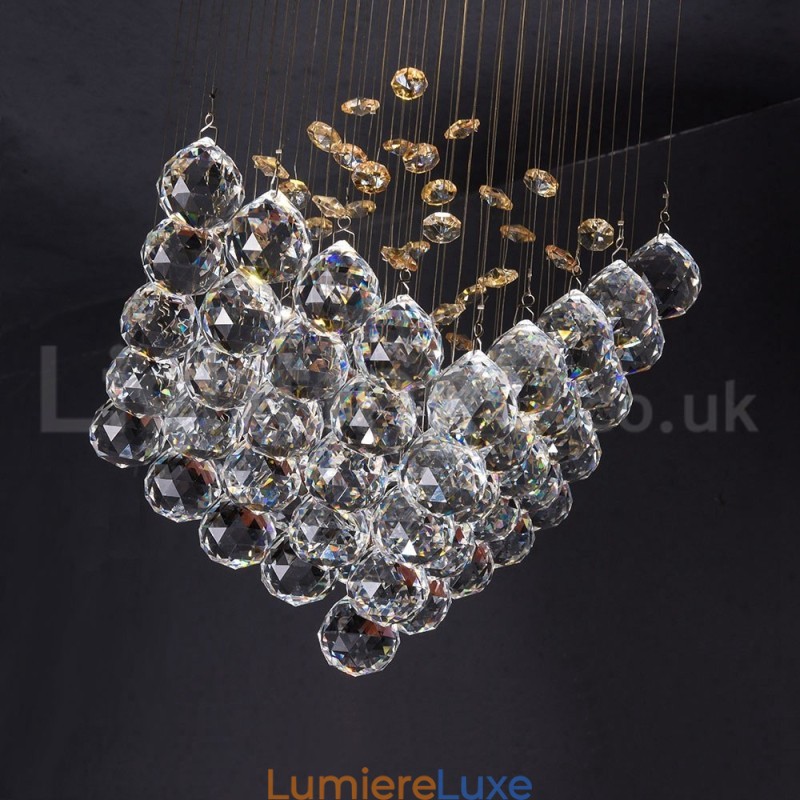 Plafonnier suspendu moderne en cristal K9, 1 lumière, luminaire d'intérieur