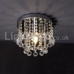 Lustre rond moderne en cristal pour porche