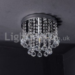 Lustre rond moderne en cristal pour porche