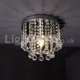 Lustre rond moderne en cristal pour porche