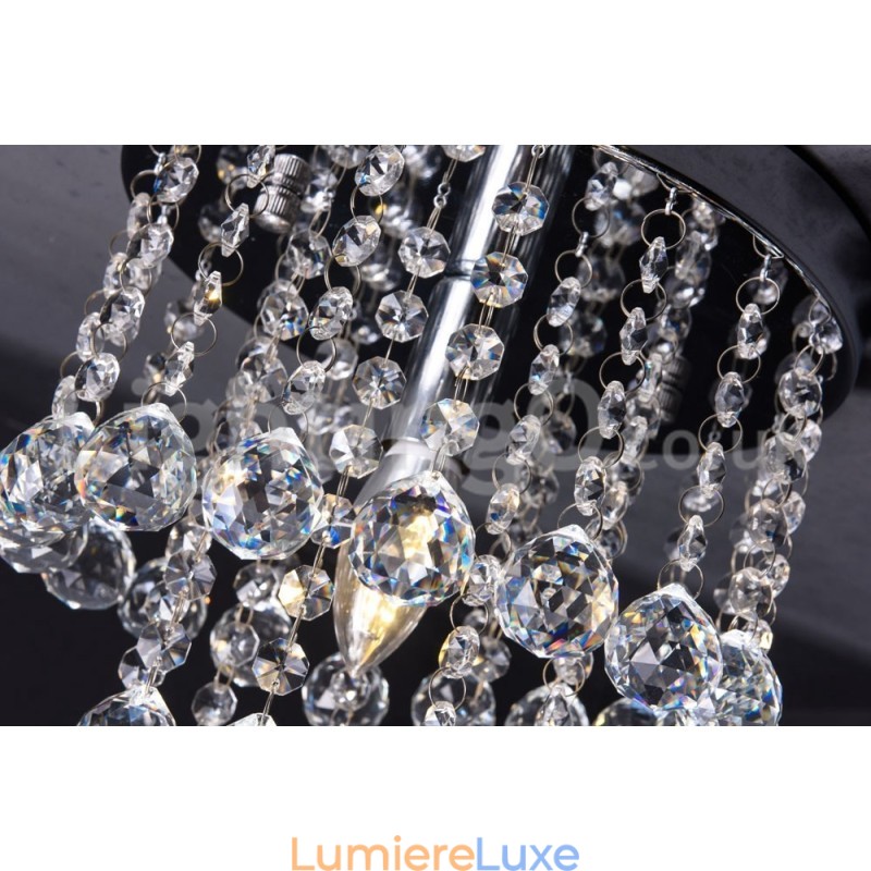 Lustre rond moderne en cristal pour porche