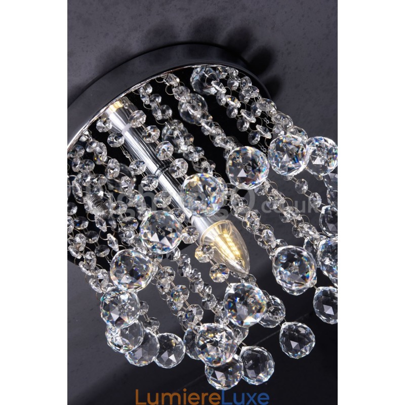 Lustre rond moderne en cristal pour porche
