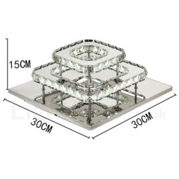Plafonniers encastrés carrés modernes en cristal à intensité variable avec télécommande