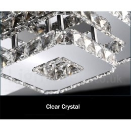 Plafonniers encastrés carrés modernes en cristal à intensité variable avec télécommande
