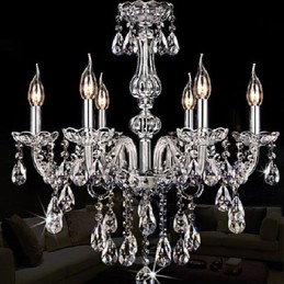 Lustre de luxe à 6 lumières avec bougie
