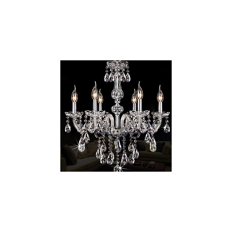 Lustre de luxe à 6 lumières avec bougie