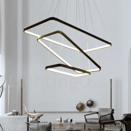Suspension à intensité variable avec télécommande, design moderne, trois rectangles