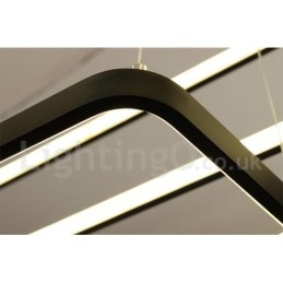 Suspension à intensité variable avec télécommande, design moderne, trois rectangles