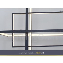 Suspension à intensité variable avec télécommande, design moderne, trois rectangles