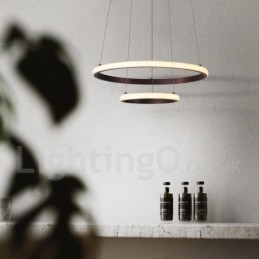 Suspension lumineuse à intensité variable avec télécommande et anneaux au design moderne