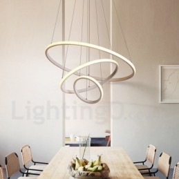 Suspension lumineuse à intensité variable avec télécommande et anneaux au design moderne