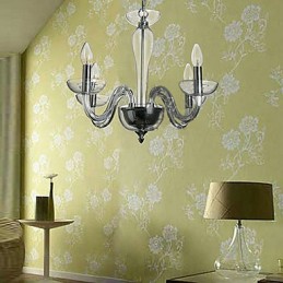 Suspension en cristal à 4 lumières avec ampoule bougie