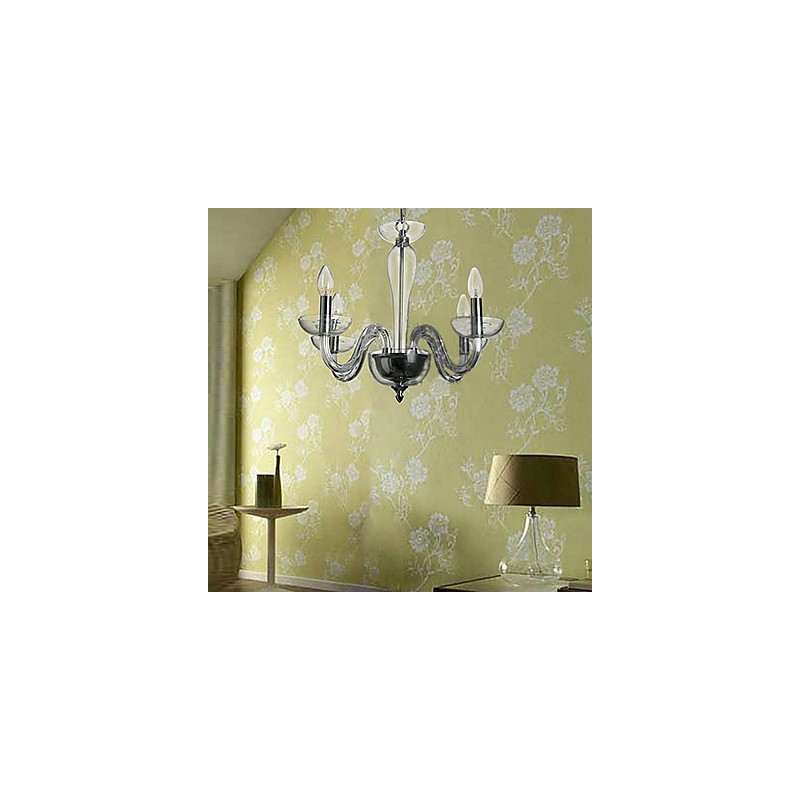 Suspension en cristal à 4 lumières avec ampoule bougie