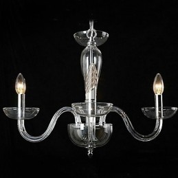 Suspension en cristal à 4 lumières avec ampoule bougie