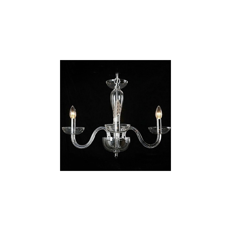 Suspension en cristal à 4 lumières avec ampoule bougie
