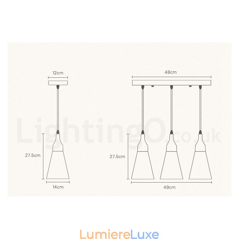 Suspension moderne en bois à 1 ou 3 lumières avec abat-jour en tissu