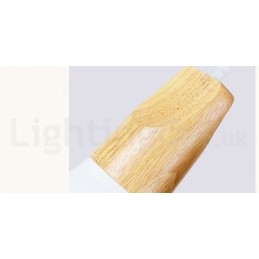Suspension moderne en bois à 1 ou 3 lumières avec abat-jour en tissu