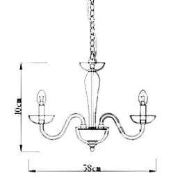 Suspension en cristal à 4 lumières avec ampoule bougie