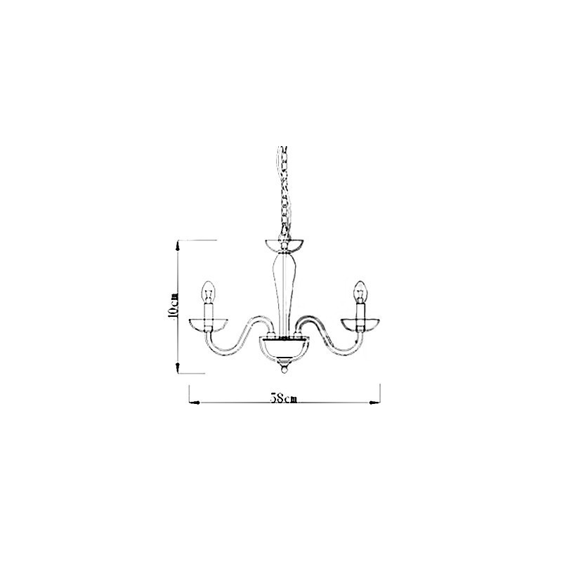 Suspension en cristal à 4 lumières avec ampoule bougie