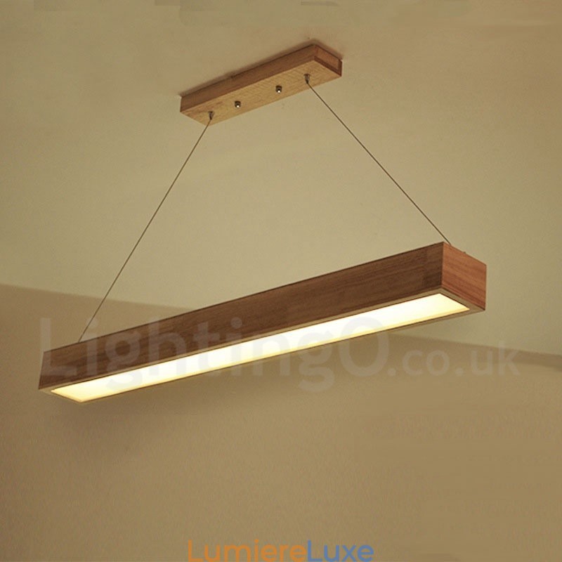 Suspension longue moderne en bois