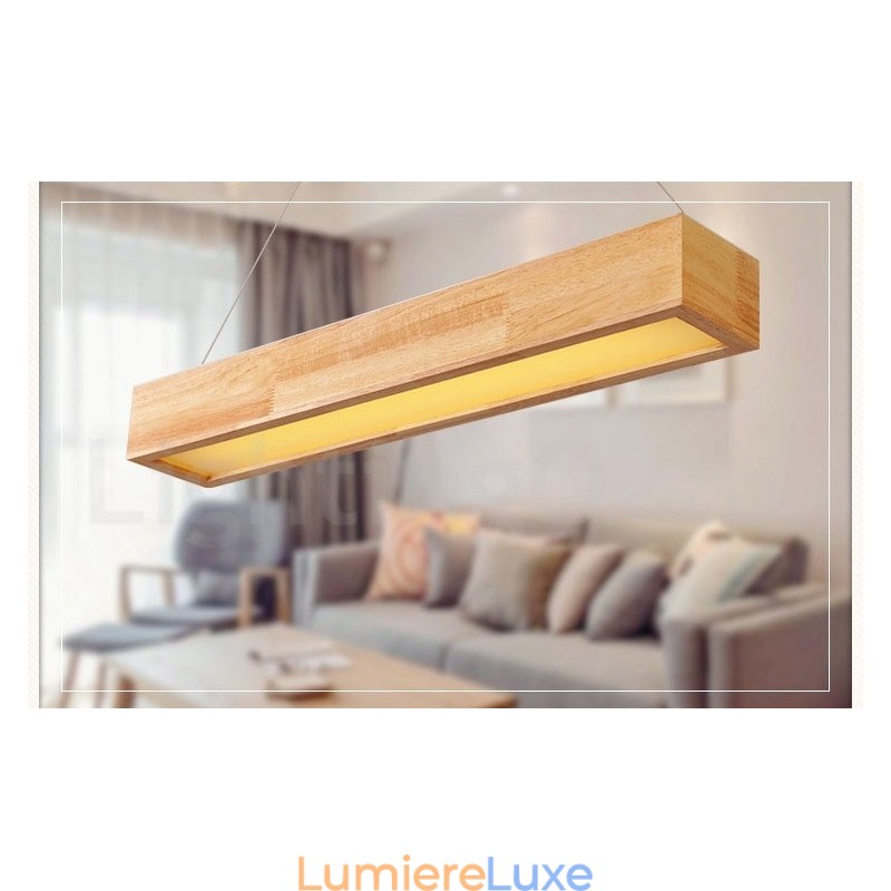 Suspension longue moderne en bois