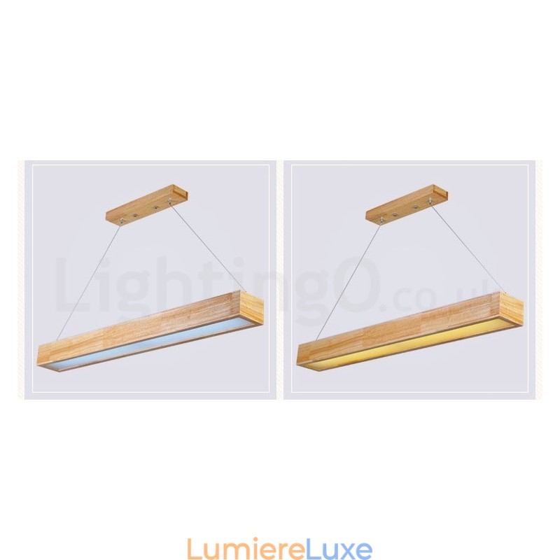 Suspension longue moderne en bois