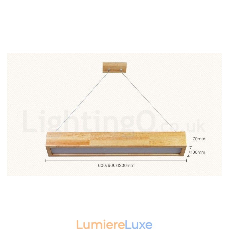 Suspension longue moderne en bois