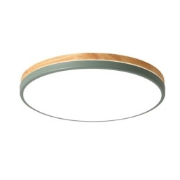 Plafonnier rond en bois multicolore ultra fin à intensité variable avec abat-jour en acrylique, style nordique