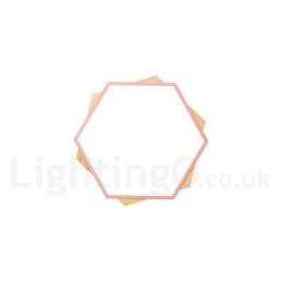 Plafonnier hexagonal en bois multicolore à intensité variable avec abat-jour en acrylique, style nordique