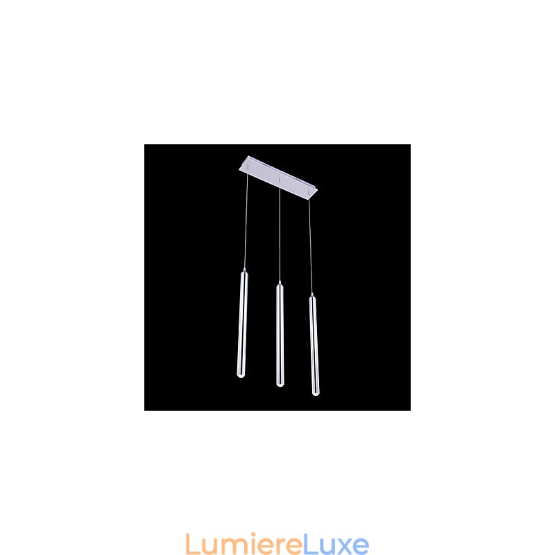 Lustre moderne contemporain en métal à 3 lumières