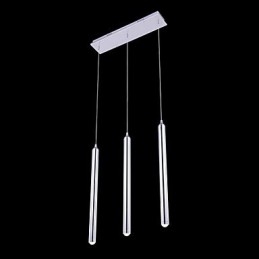 Lustre moderne contemporain en métal à 3 lumières