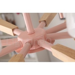 Suspension en bois macaron multicolore à 6 ou 8 lumières avec abat-jour en verre, style nordique