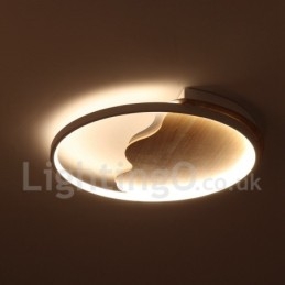 Plafonnier rond en bois blanc à intensité variable, lampe de plafond ultra-mince pouvant également être utilisée comme applique murale
