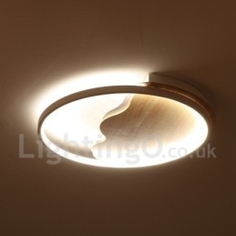 Plafonnier rond en bois blanc à intensité variable, lampe de plafond ultra-mince pouvant également être utilisée comme applique murale