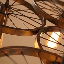 Lustre en fer forgé de style loft industriel, lustre à roulettes de café