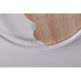 Plafonnier rond en bois blanc à intensité variable, lampe de plafond ultra-mince pouvant également être utilisée comme applique murale