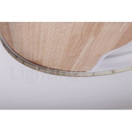 Plafonnier rond en bois blanc à intensité variable, lampe de plafond ultra-mince pouvant également être utilisée comme applique murale