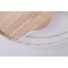 Plafonnier rond en bois blanc à intensité variable, lampe de plafond ultra-mince pouvant également être utilisée comme applique murale