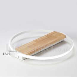 Plafonnier rond en bois blanc à intensité variable, lampe de plafond ultra-mince pouvant également servir d'applique murale