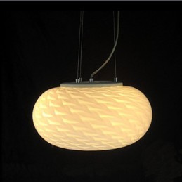 Lustre moderne minimaliste sculpté blanc laiteux