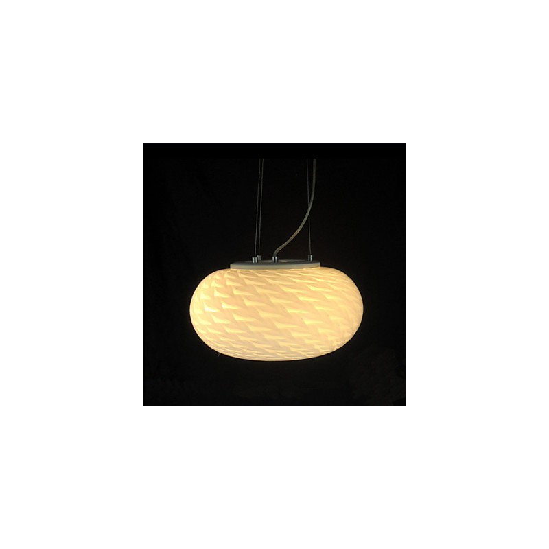 Lustre moderne minimaliste sculpté blanc laiteux