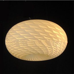 Lustre moderne minimaliste sculpté blanc laiteux