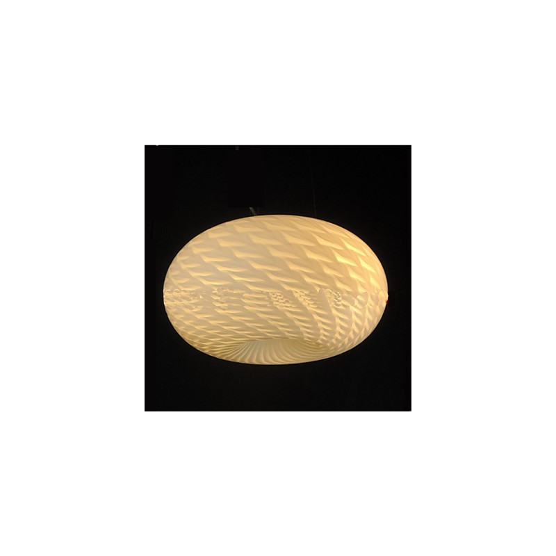 Lustre moderne minimaliste sculpté blanc laiteux