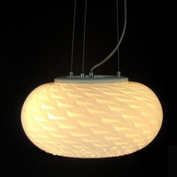 Lustre moderne minimaliste sculpté blanc laiteux