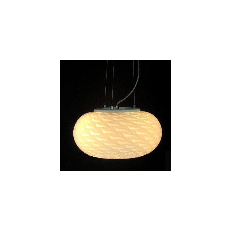Lustre moderne minimaliste sculpté blanc laiteux