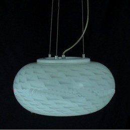 Lustre moderne minimaliste sculpté blanc laiteux