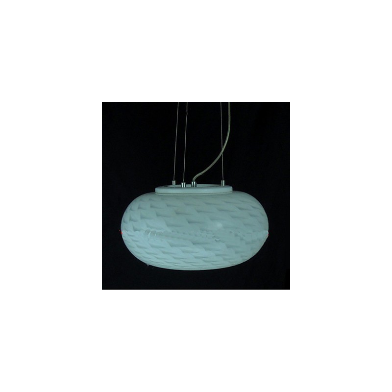 Lustre moderne minimaliste sculpté blanc laiteux