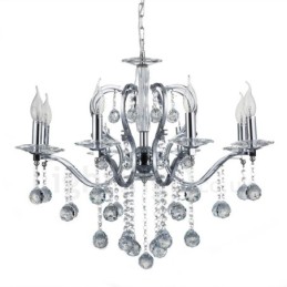 Lustre bougie en cristal élégant chromé